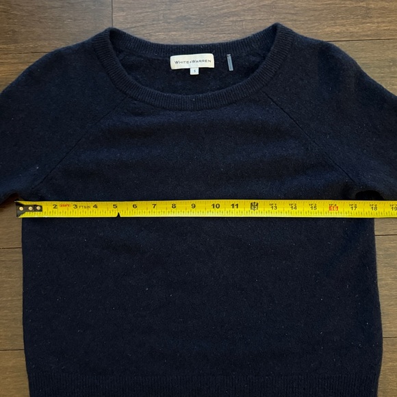 White & Warren Cashmere Crewneck Sweater Navy Size S - Picture 7 of 7